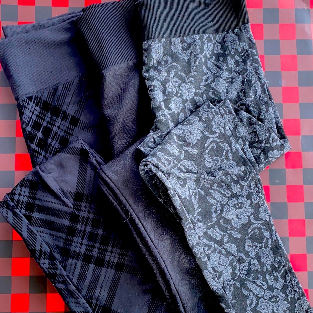 Black Damask Winter Fleece Maternity Legging Lot